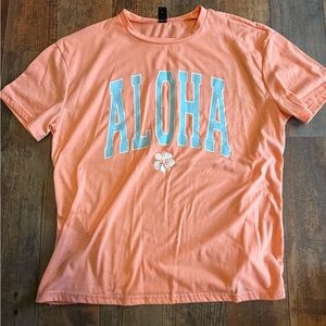 Women’s SHEIN Aloha peach short sleeve shirt size small
